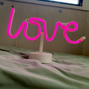 Love neon pink room decor sign
